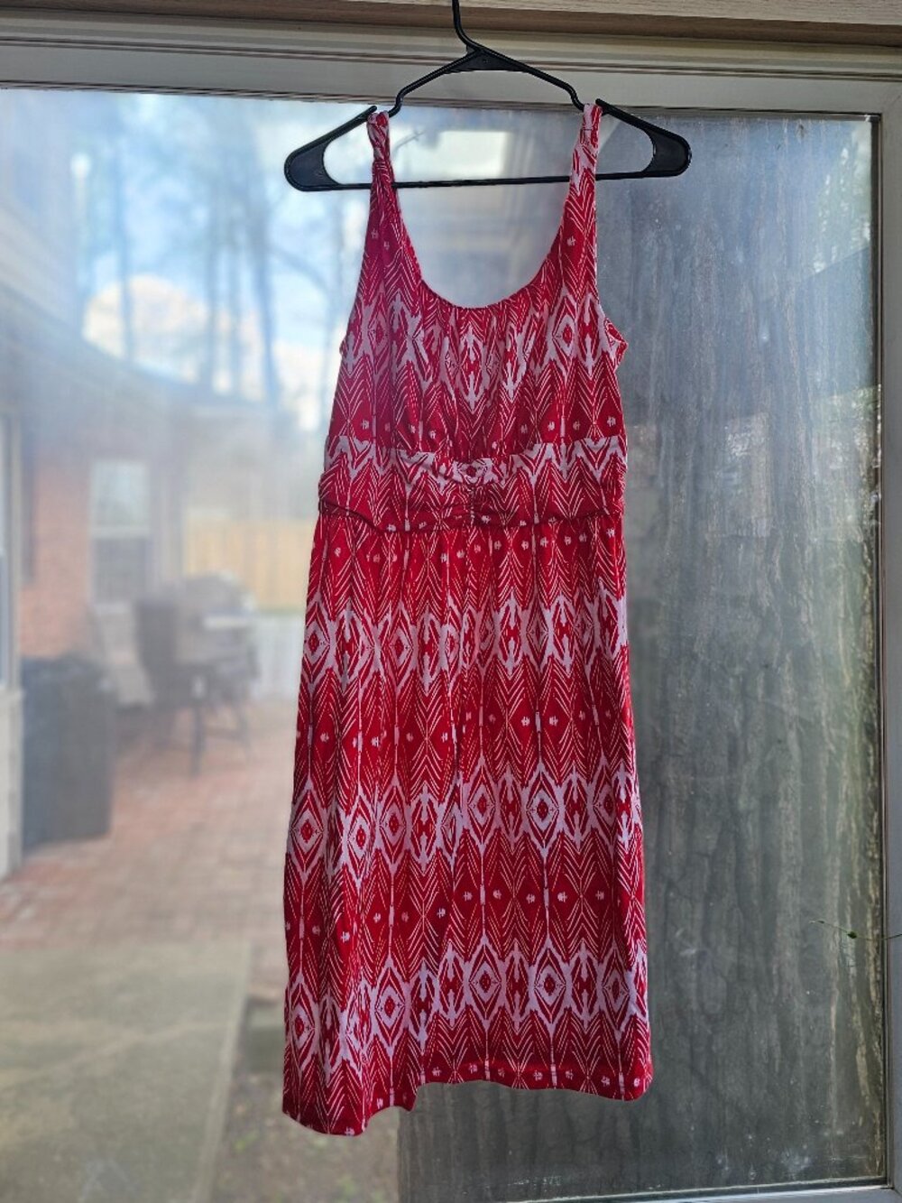 Faded Glory Chevron Red and White Dress Size L